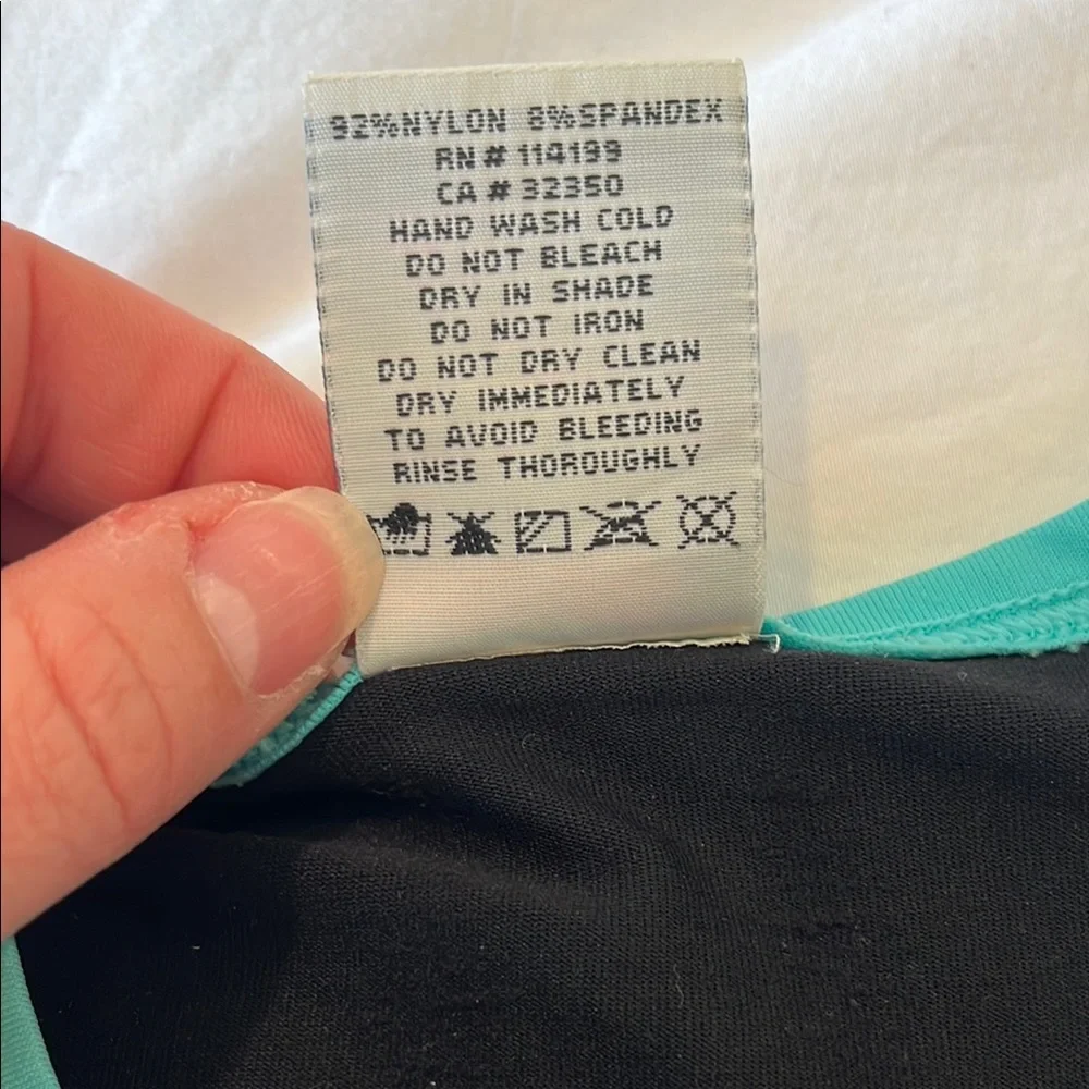 Roxy Black and Teal Rash Guard Stretch Size 12
